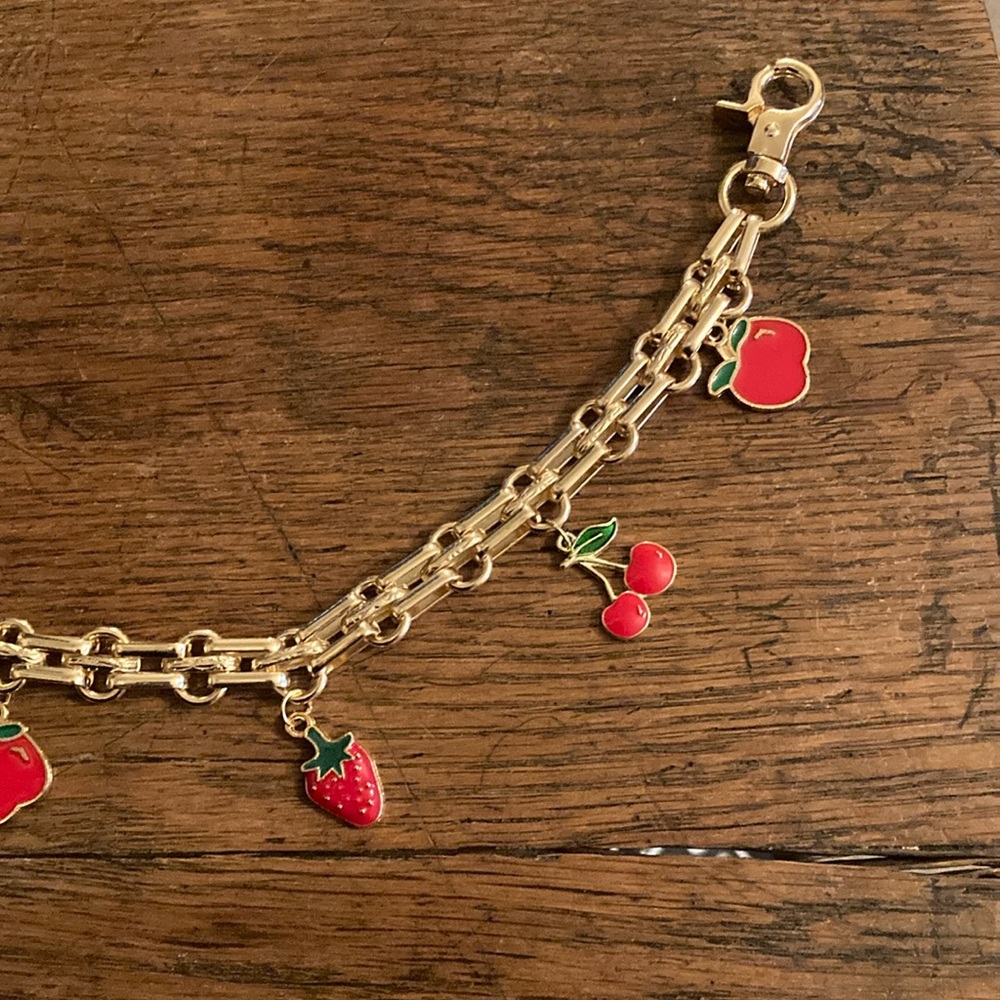 Purse/Bag Chain (Large) with Strawberry, Cherry & Apple Charms NWOT ๐๐ ๐ - Picture 4 of 5